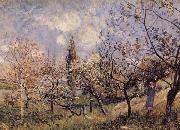 Alfred Sisley Orchard in Sping-By oil